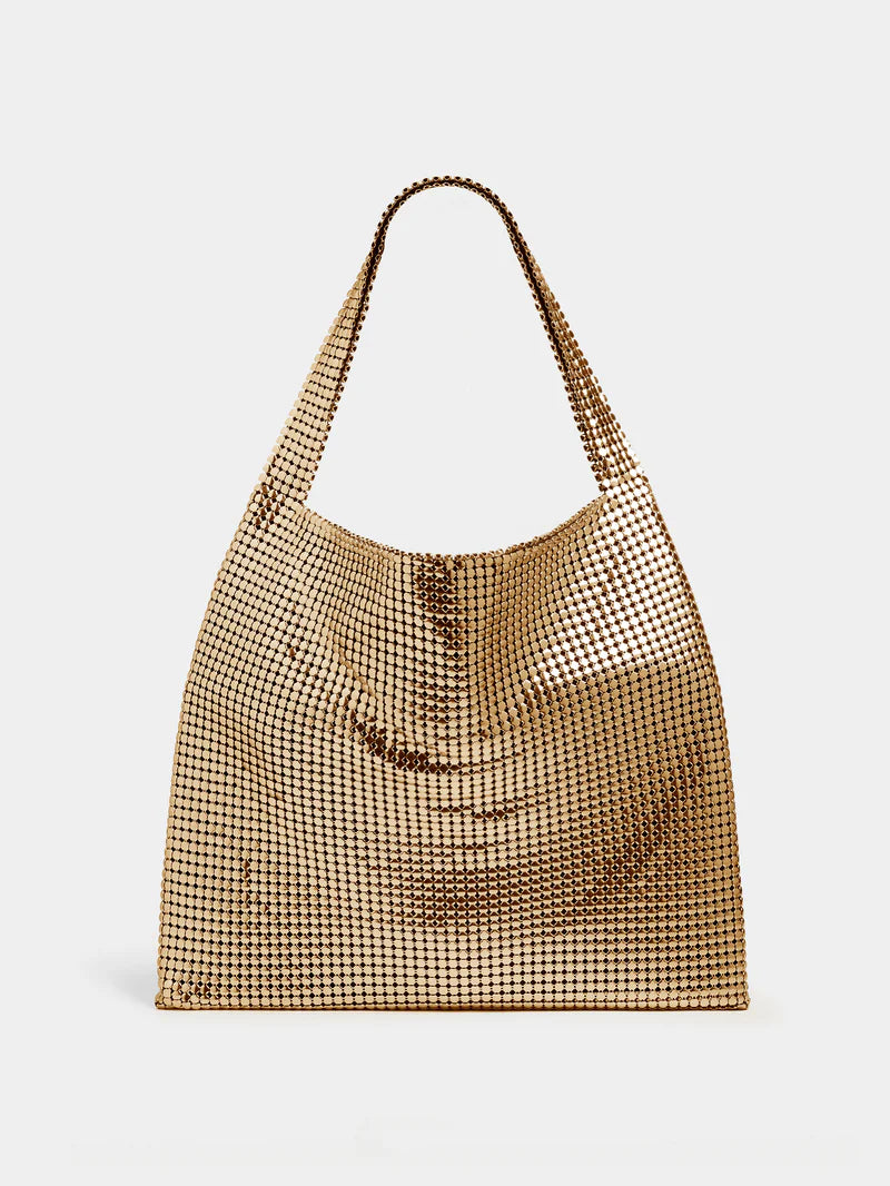 GOLD PIXEL METALLIC TOTE BAG