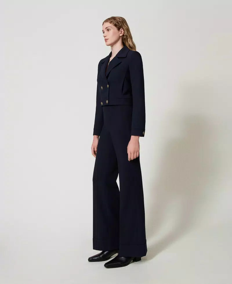 Crêpe cady high waist trousers