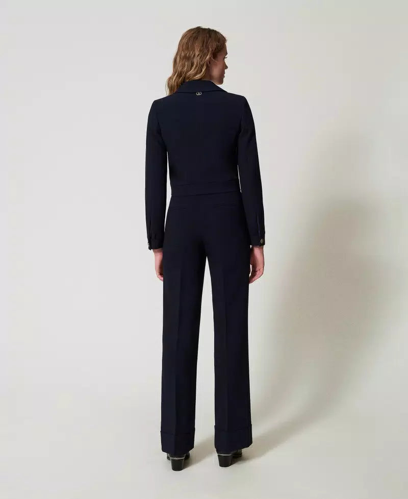 Crêpe cady high waist trousers