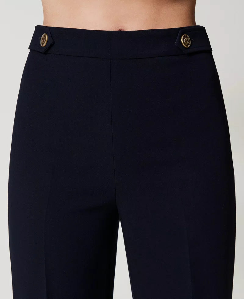 Crêpe cady high waist trousers