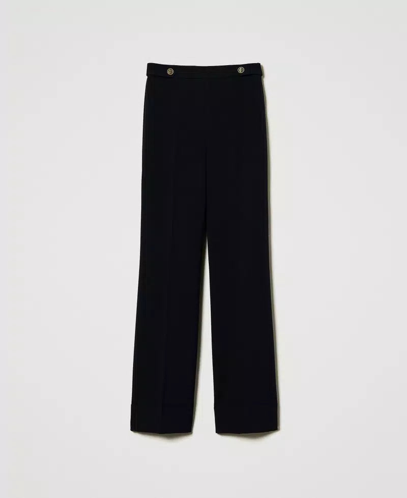 Crêpe cady high waist trousers