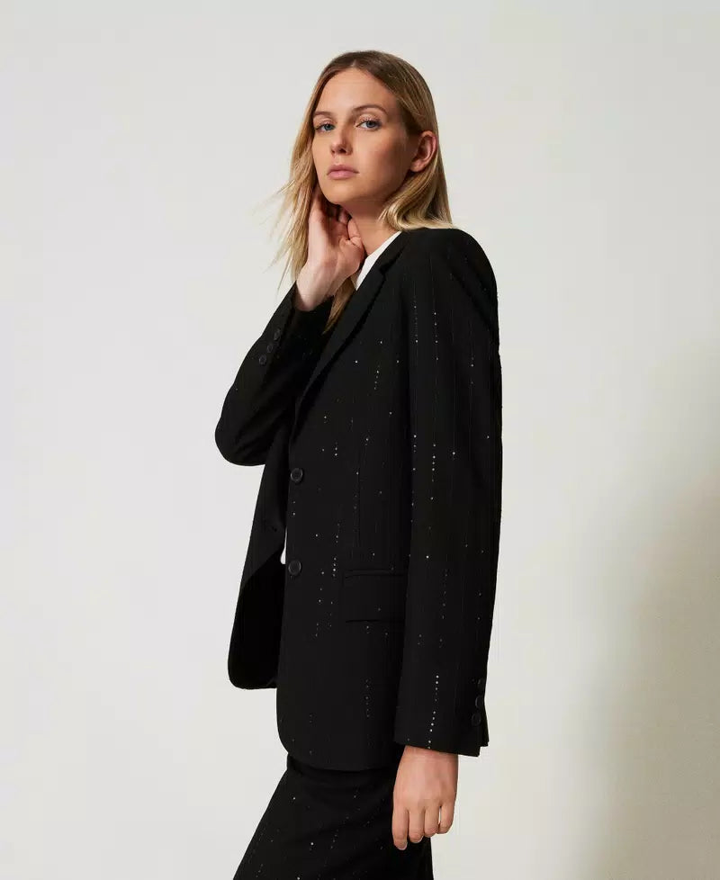 Cloth blazer with sequins