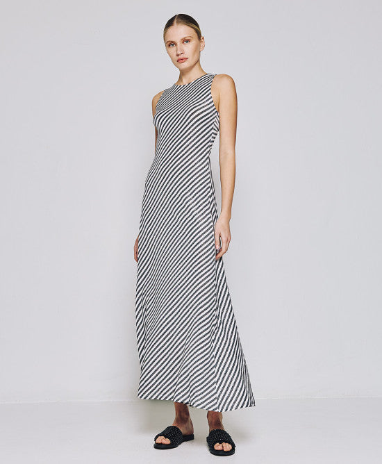 Striped dress with a low back