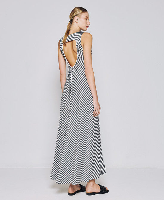 Striped dress with a low back