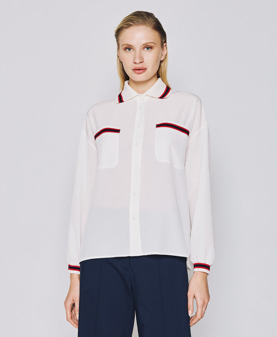 Shirt with ribbed details