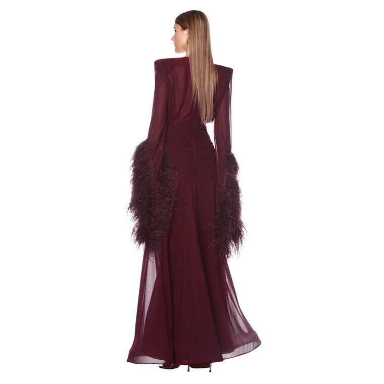 Geisha Burgundy Gown