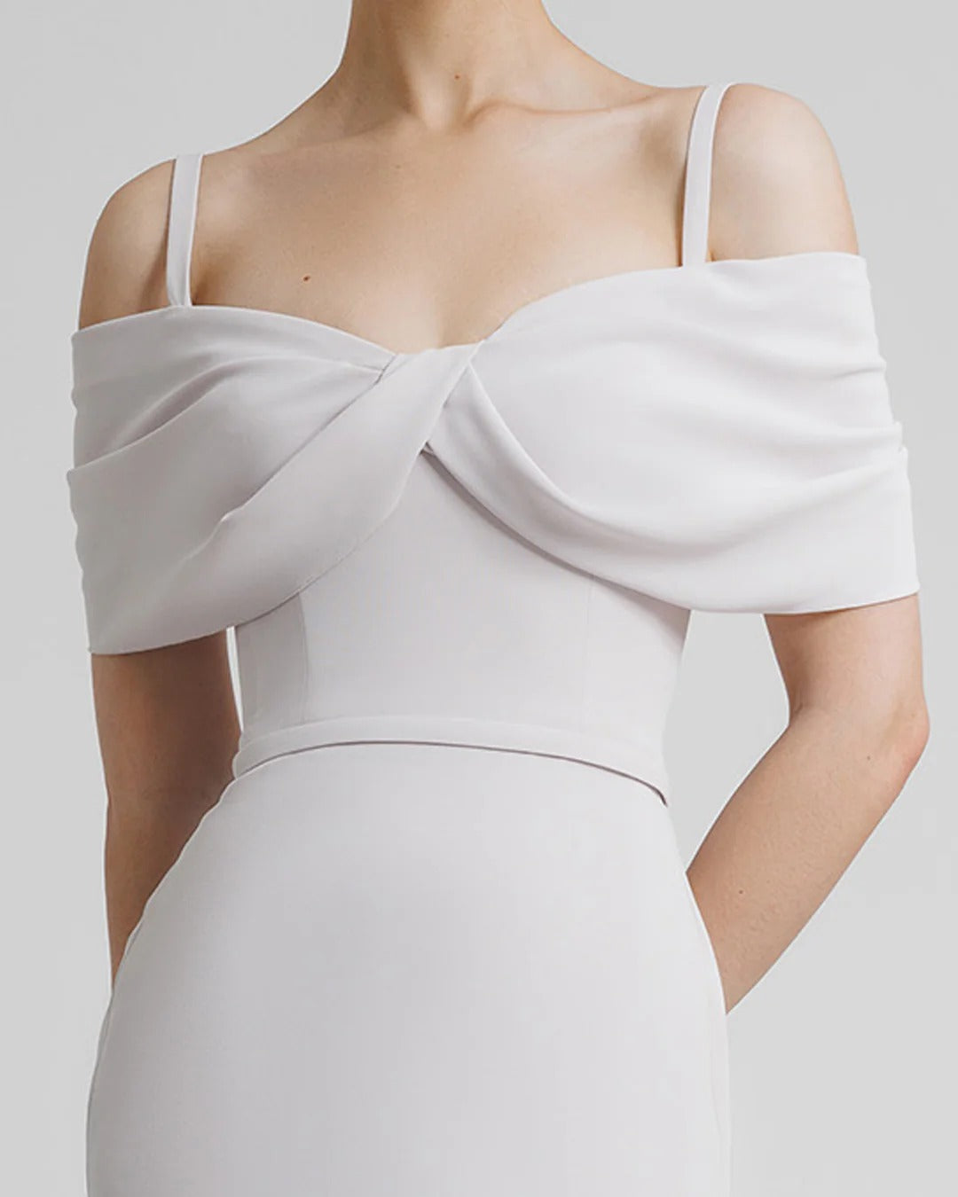 Light Lilac Dress With A Bow-Like Neckline