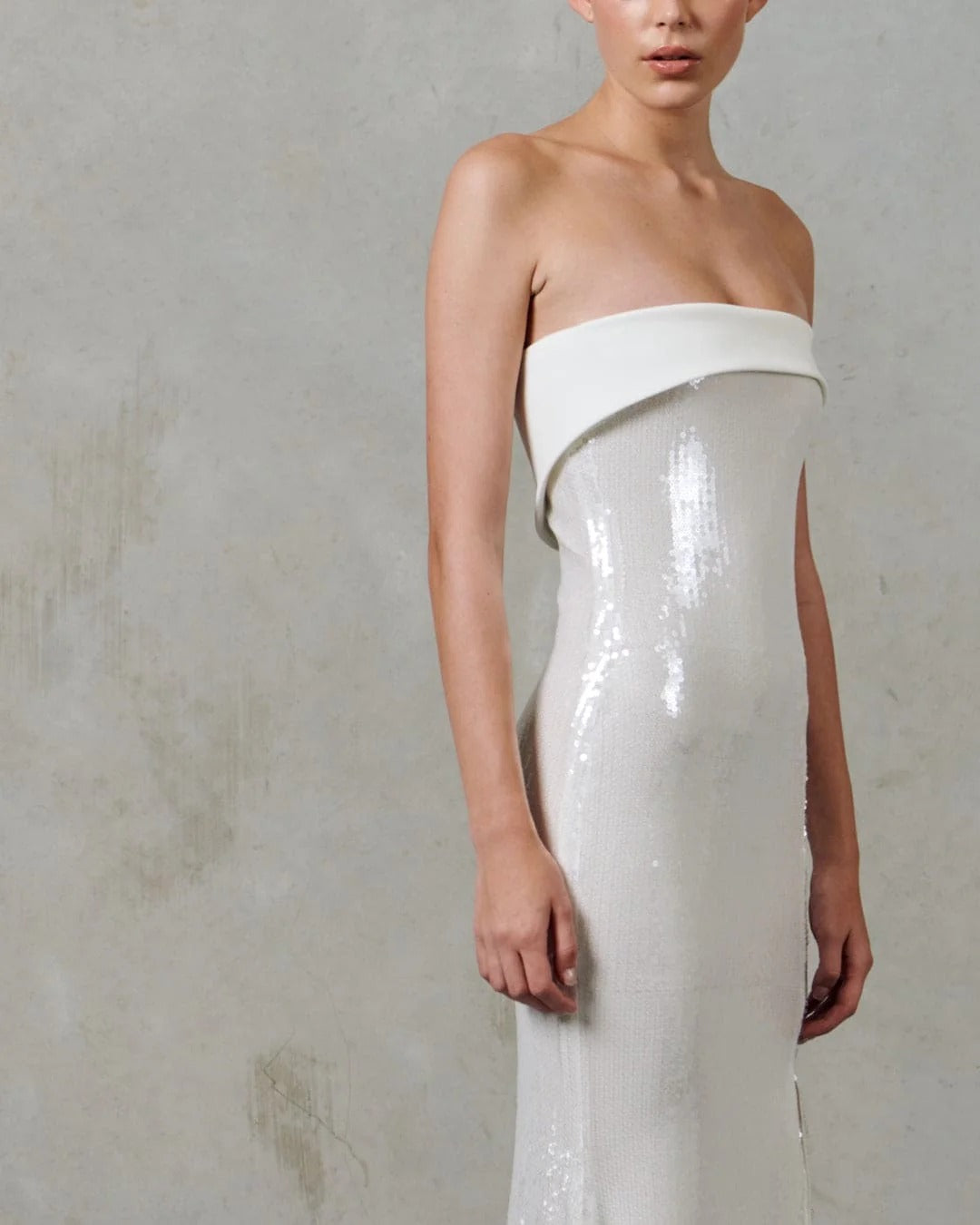 Sequin Strapless Gown