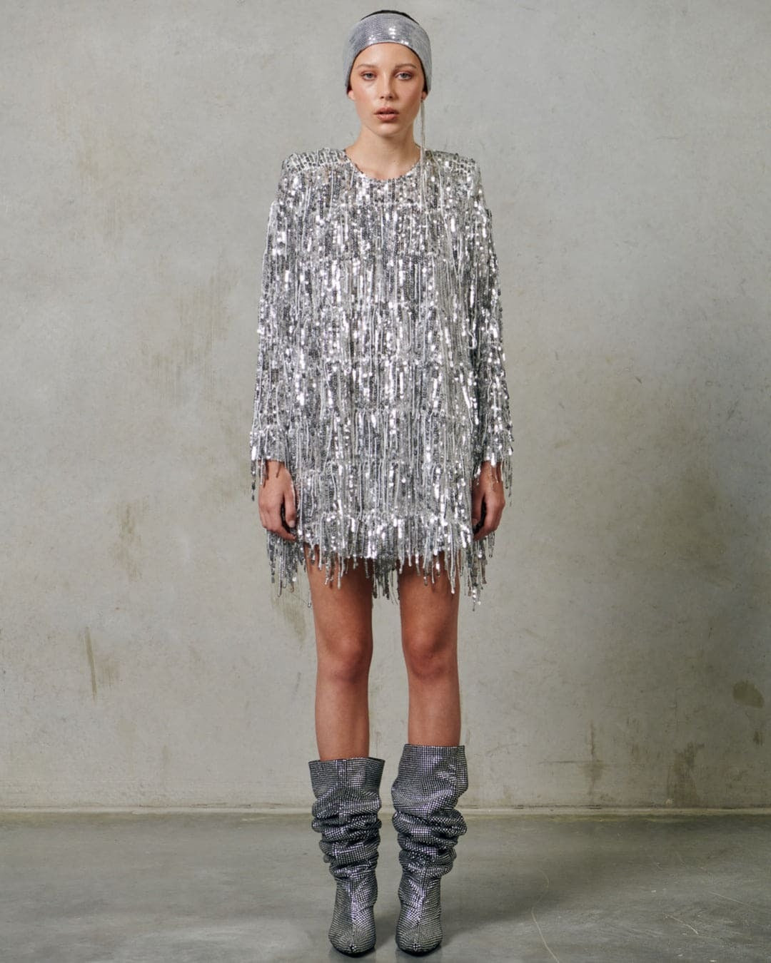 Silver Tassel Mini Dress