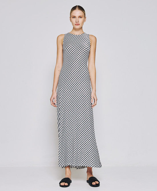 Striped dress with a low back