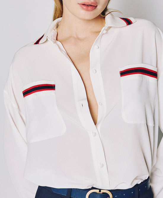 Shirt with ribbed details