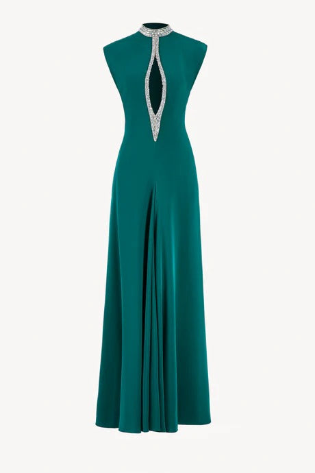 Crystal embellished long dress