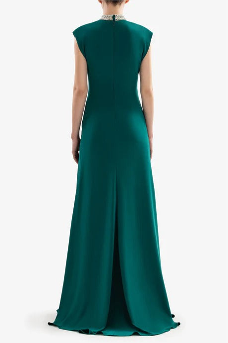 Crystal embellished long dress