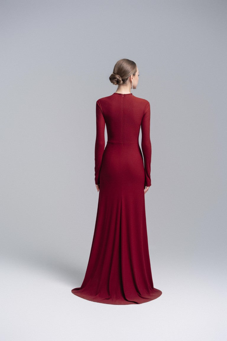 Elysian Bodice Mermaid Dress in Ruby