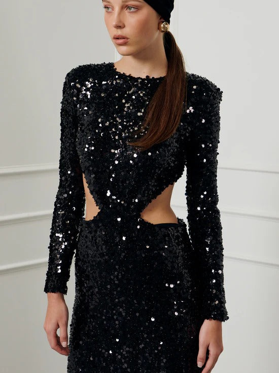 Sequin Cutaway Gown