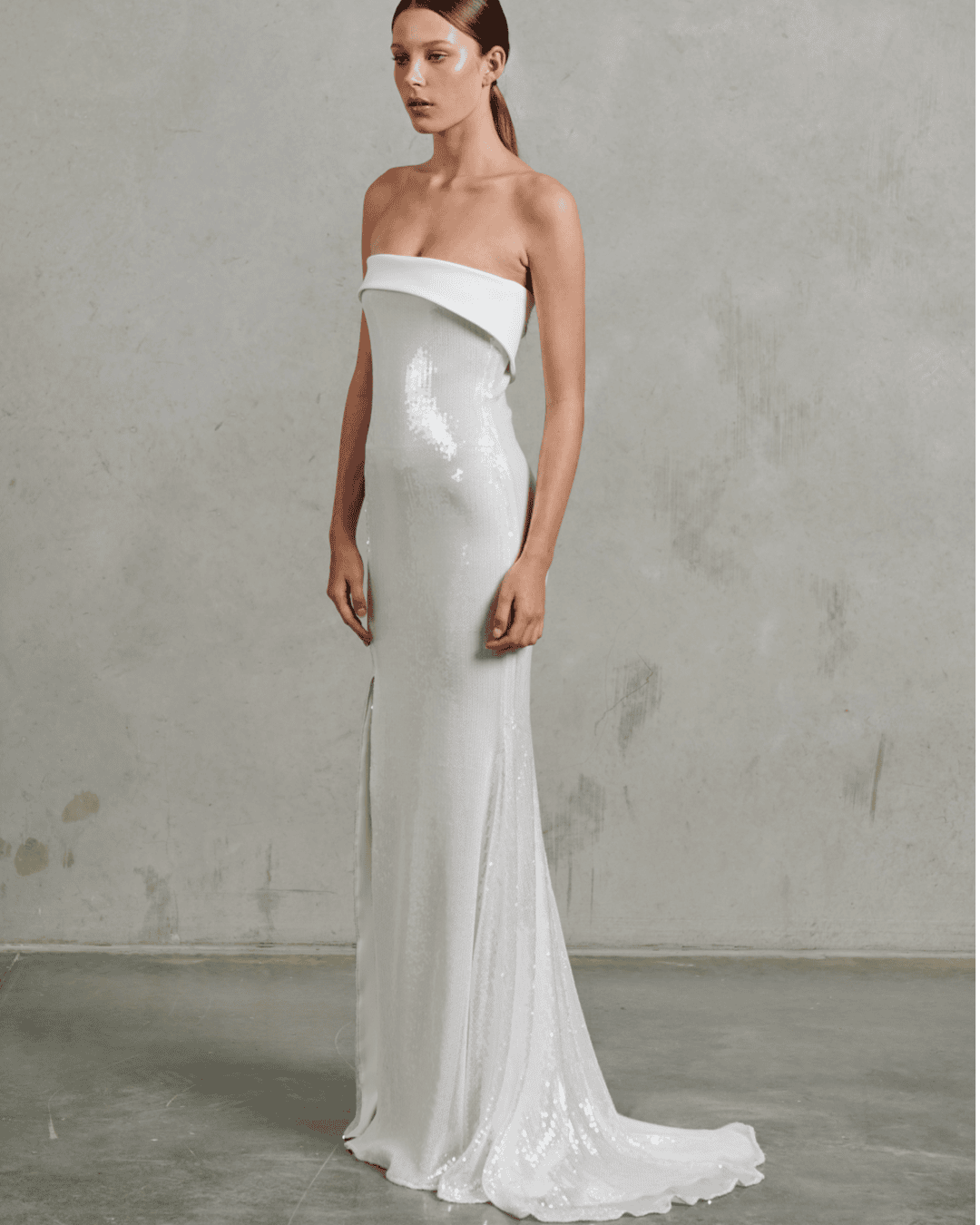 Sequin Strapless Gown