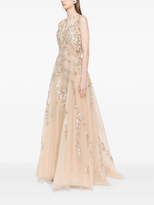 Tulle dress with beading